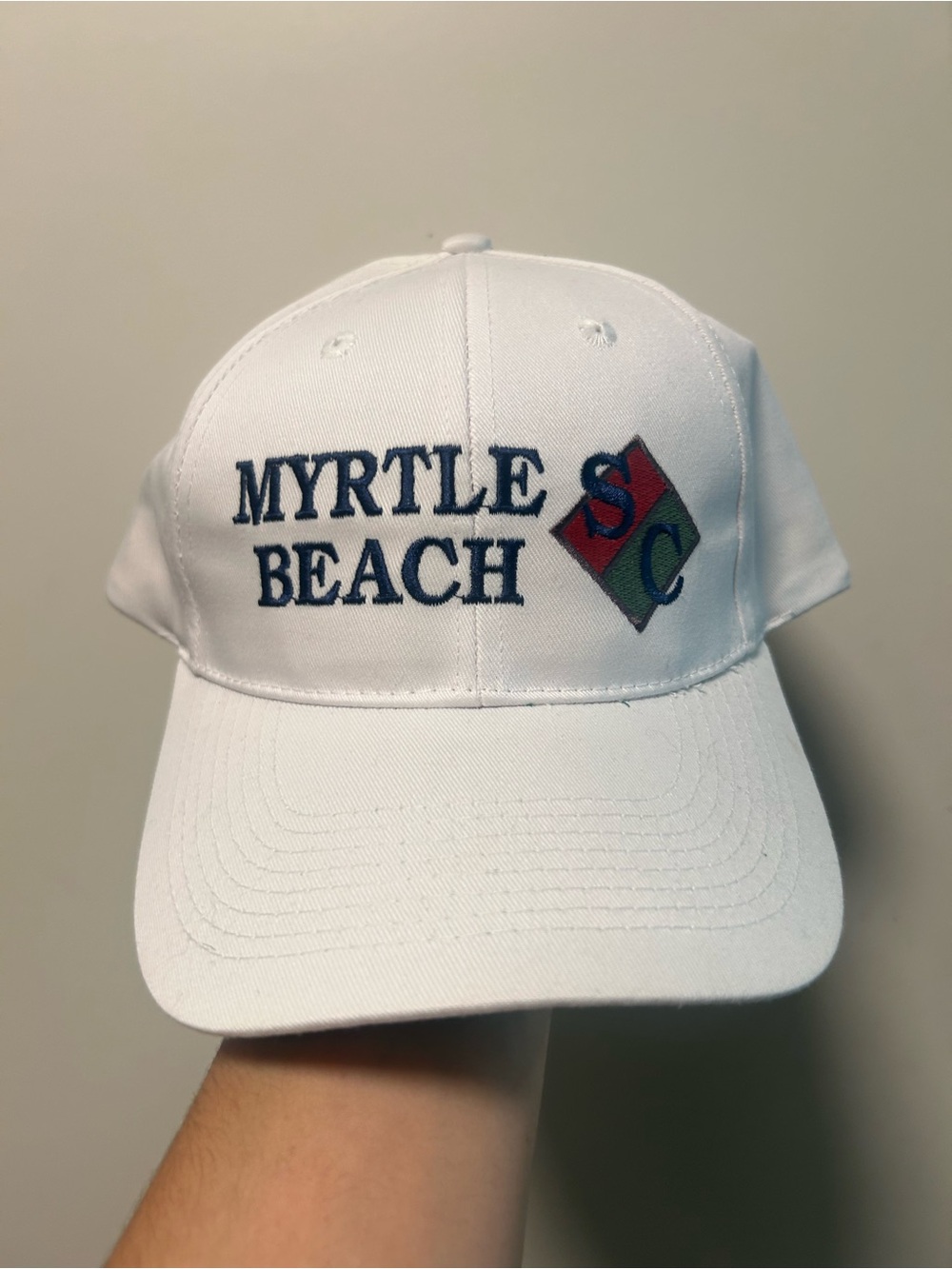 Vintage white myrtle beach sc snapback green underbrim